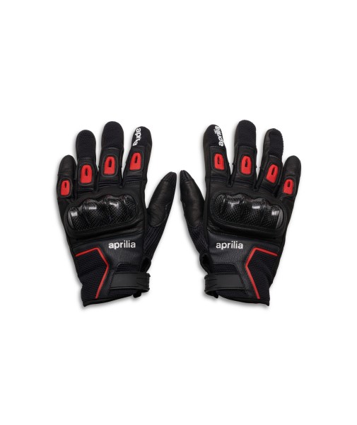 Aprilia Handschuhe mit Knöchelschutz Herren schwarz rot